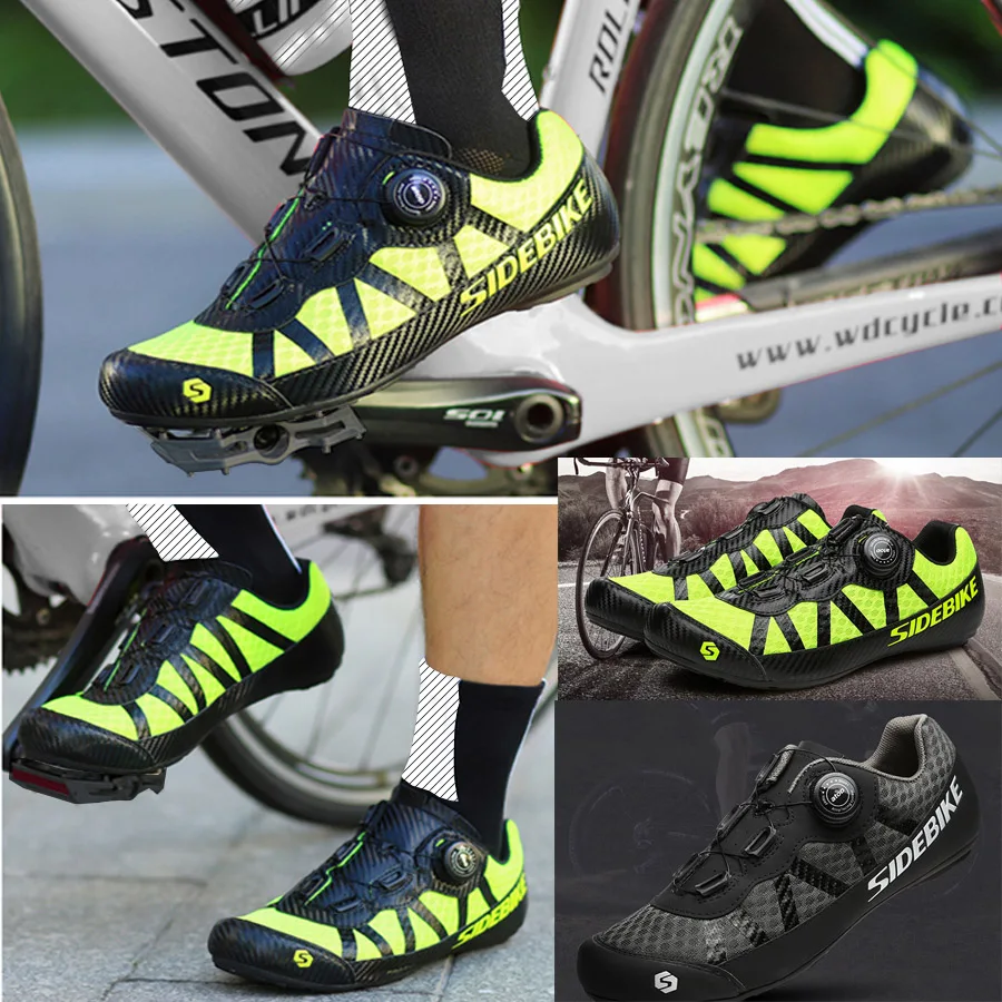 SIDEBIKE Breathable Mesh Men Women Road Bike Shoes Cycling Shoes Ultralight Non-Lock Non-slip Mountain Bicycle MTB Sneaker Shoes