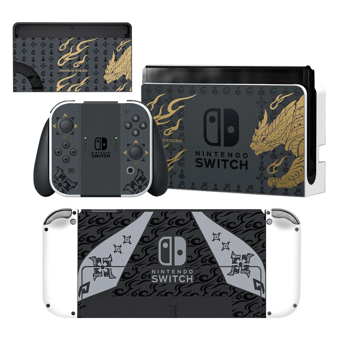 

Monster Hunter Rise Nintendoswitch Skin Cover Sticker Decal for Nintendo Switch OLED Console Joy-con Controller Dock Vinyl