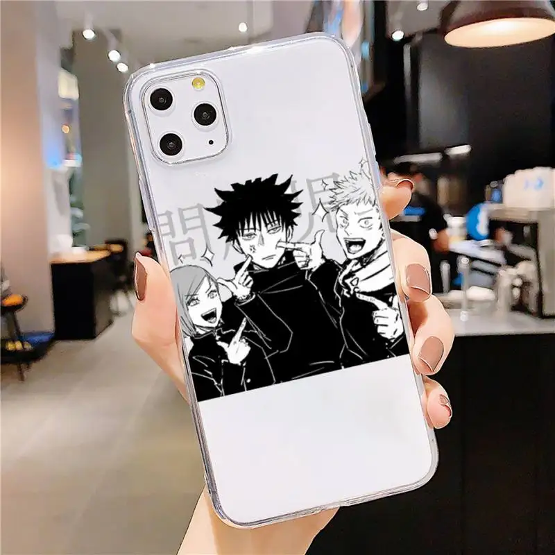 

Japanese Anime Jujutsu Kaisen Phone Case Transparent soft For iphone 5 5s 5c se 6 6s 7 8 11 12 plus mini x xs xr pro max
