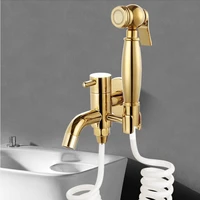 bidet faucet set gold wall mounted bathroom bidet faucet high pressure bidet gun brass gold with gold plumbing hose
