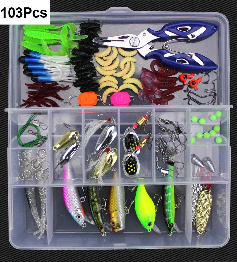 169 штук/кор. новые рыболовные приманки набор смешанный гольян Поппер Пилер крючки
