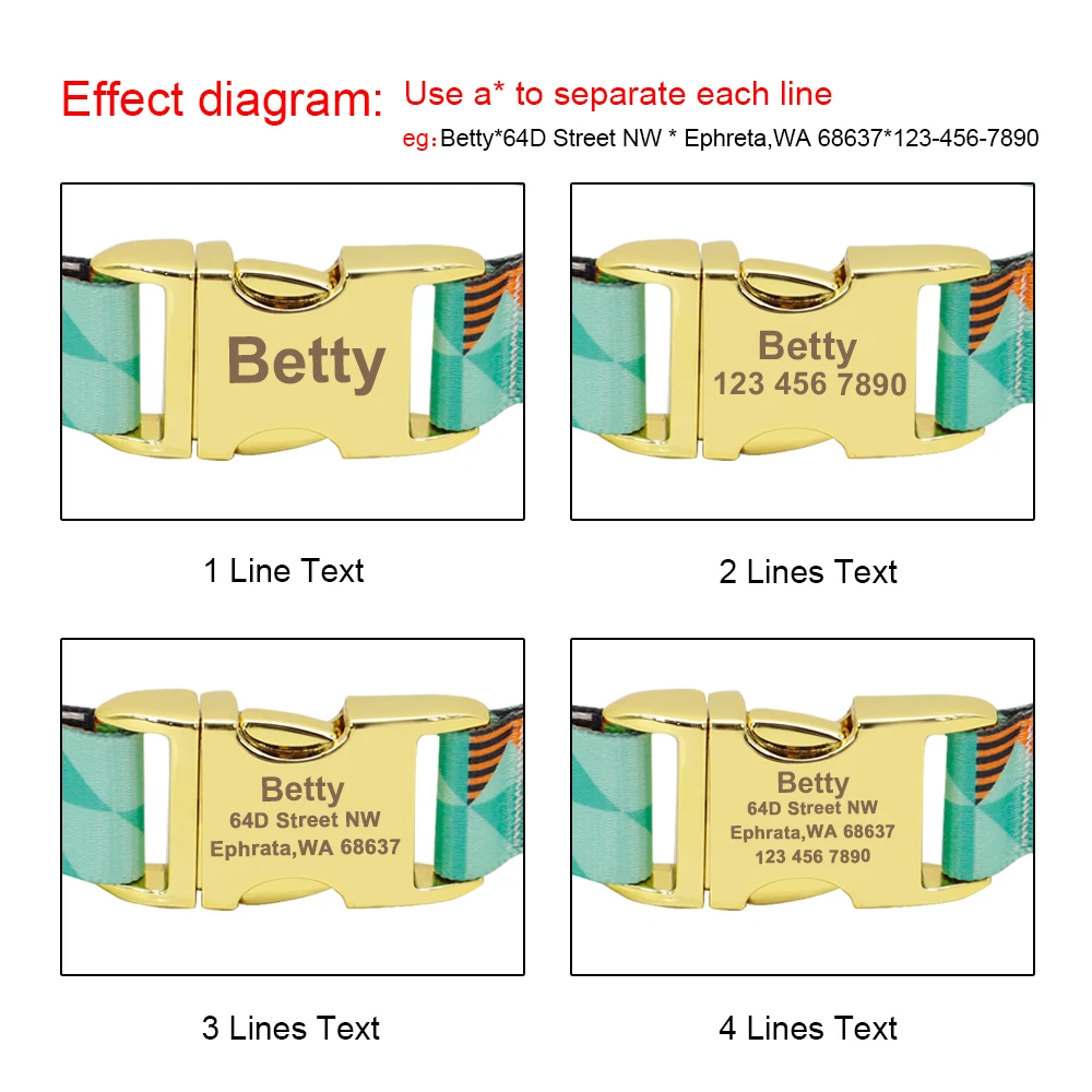 Ошейник для собак персонализированный ошейник щенков нейлоновый с принтом