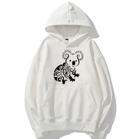 2021 new arrivals women graphic hoodies cute kawaii floral koala oversized hoodies women koala obsessive gift