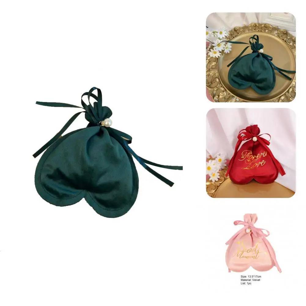 

Reusable Attractive Romantic Sweet Words Candy Bag Velvet Candy Bag Durable for Decoration
