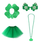 Женская шляпа в стиле Дня Святого Патрика, зеленая шляпа и ожерелье, аксессуары для вечеринки и карнавала, реквизит для косплея