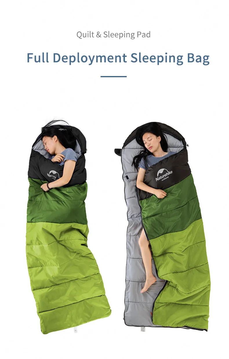 Naturehike спальный мешок для кемпинга из хлопка, Сверхлегкий Двойной спальный мешок для людей, переносные уличные туристические спальные мешки