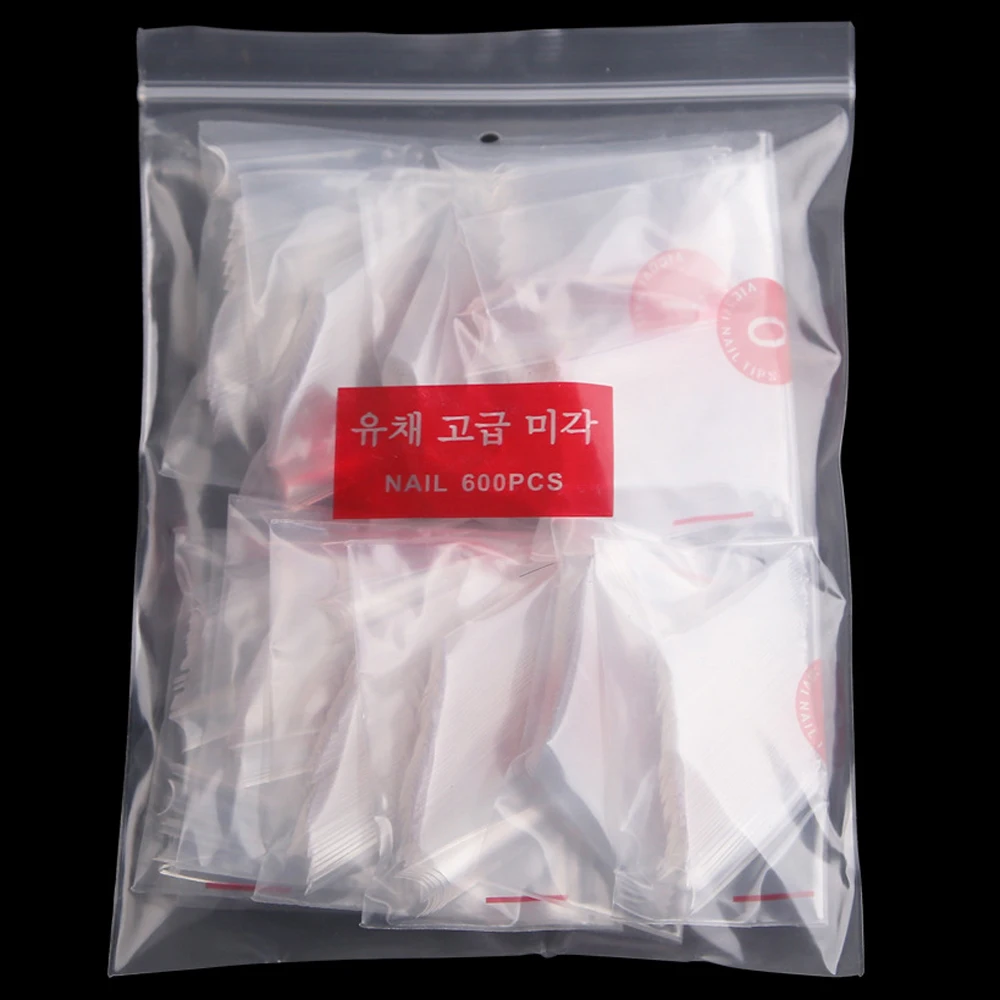 500 искусственные длинные ногти шпильки белые/натуральные/прозрачные с полным