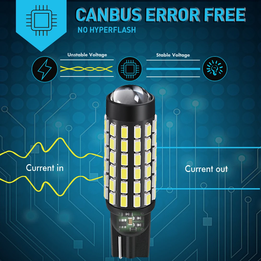 

2x T10 W5W 168 194 Led Canbus No error bulbs LED Clearance Parking Lights Lights Interior Light bulbs For car 6000K White 12V