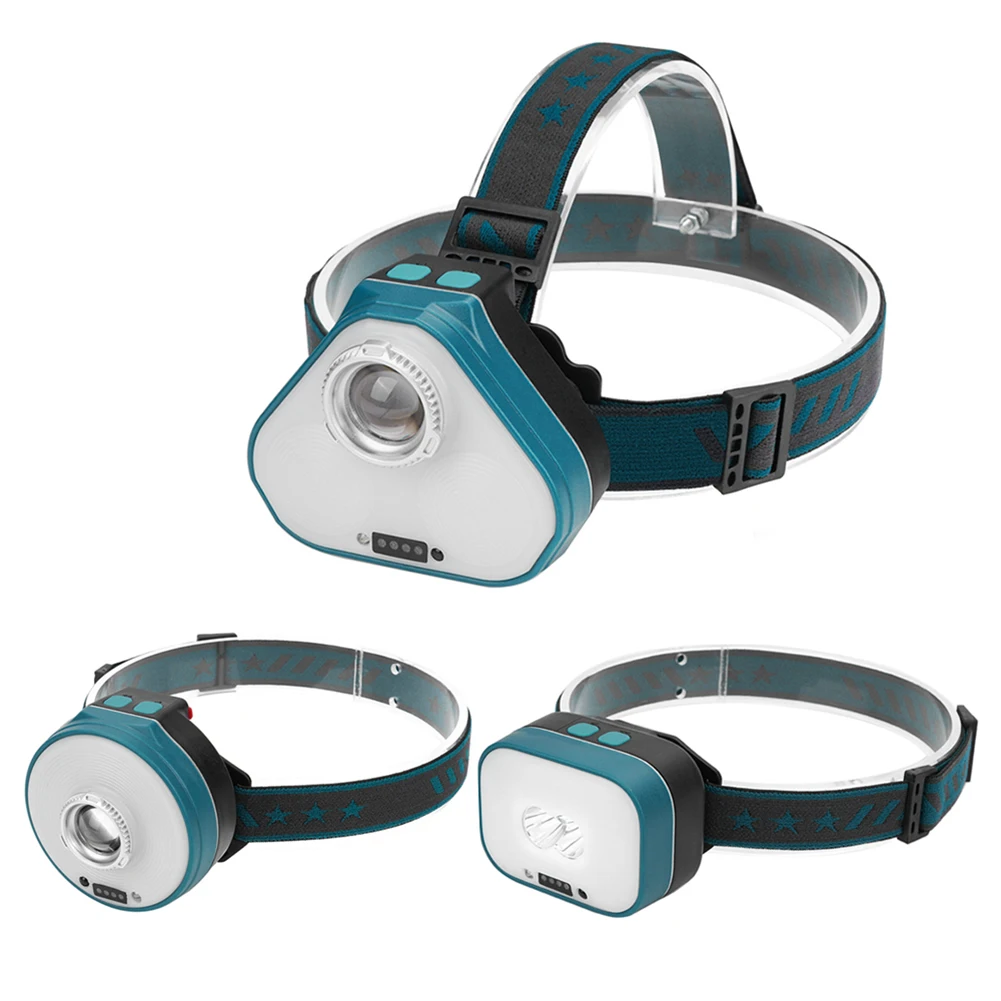 

10W LED Portable Adjustable Strong Headlight with Clamp Smart Waving Sensor USB Light Cycling Camping Flashlight