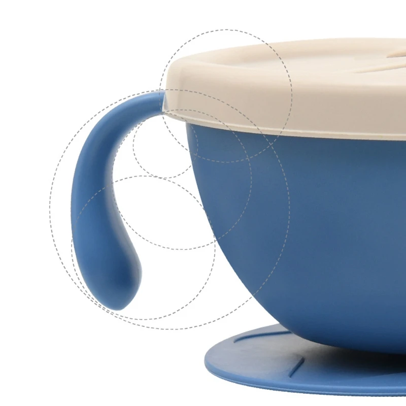 

Silicone Feeding Food Dish Baby Sucker Bowl Plate with Straw Drinking Tableware