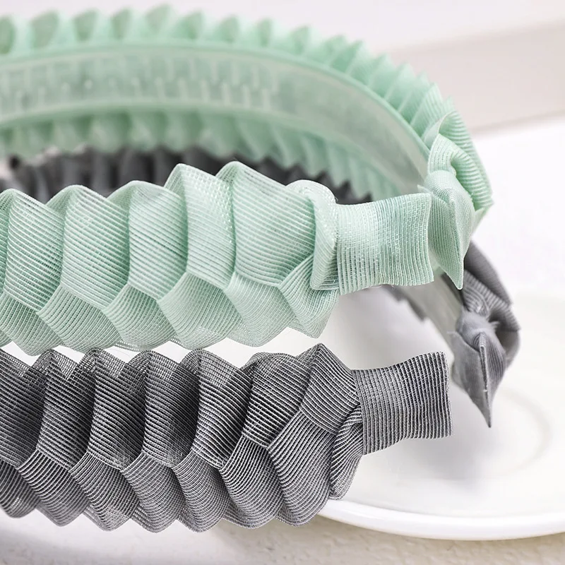 

2020 New Arrival Spring Summer Handmade Braided Hairbands For Women Top Quality Candy Color Organza Weaving Hairwrap Jewellery