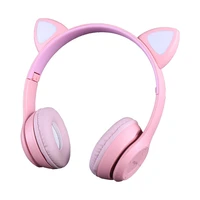 cat ears earphones wireless headphones music stereo blue tooth headphone with mic children daughter fone gamer headset kid gifts