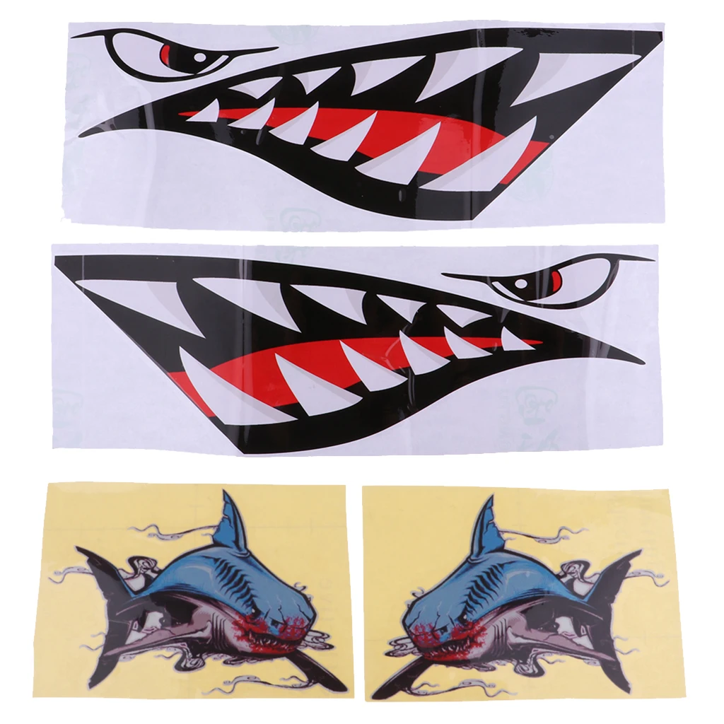 2 пары наклейки в виде акул светоотражающие для Каяка рыбацкой лодки автомобиля