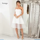 Платье для выпускного вечера Verngo, короткое простое вечернее платье цвета слоновой кости, платье для вечеривечерние, элегантное вечернее платье