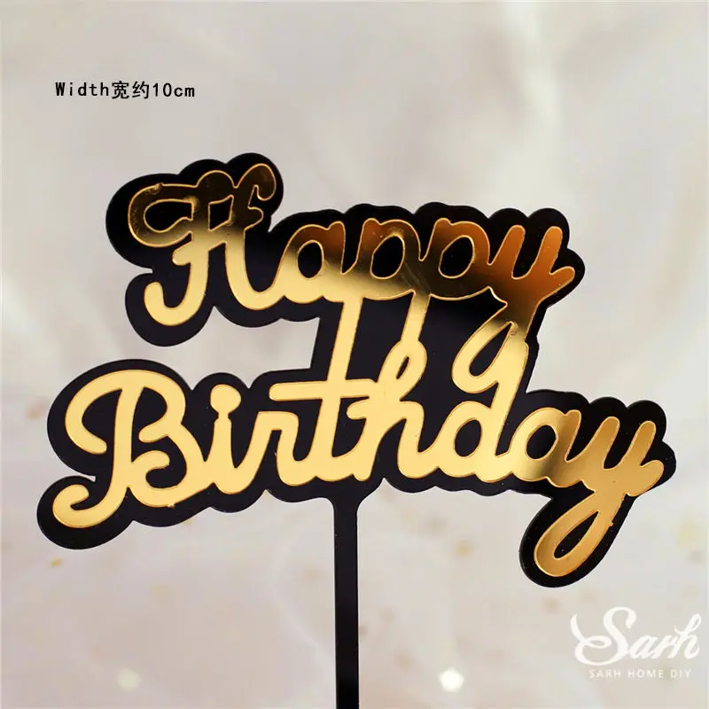 2pc birthday G 2 шт., золотой, черный, с надписью «Happy Birthday», «Oh Baby», крючок, топпер для торта, для выпечки, вечерние украшения, подарки на день Святого Валентина, юбилей, любовь - Цвет: 2pc birthday G