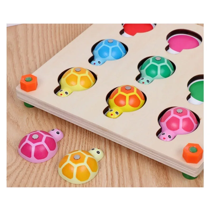 Игра с памятью и рыбалка 2 в 1 деревянные игрушки Монтессори для дошкольников