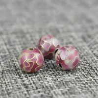 3pcs fancy cloisonne enamel polished 10mm round beaded chinese copper accessories diy jewelry making earrings necklace bracelets