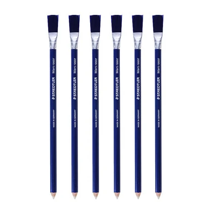 6PCS 6/12 шт STAEDTLER 526 61 карандаш стильный ластик+ кисть школьные канцелярские принадлежности карандаш ластик шариковые гелевые ручки с ластиками - Цвет: 6PCS