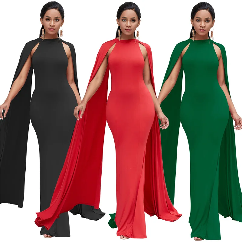 

Popodion Evening Dress Bat Sleeve Evening Dress African Mermaidl Dress Evening Gowns Long ROM80172