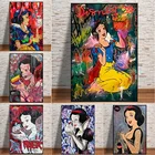 Картина на холсте, постеры с изображением Принцессы Диснея, Белоснежки, аниме, Капитана Америка, черная вдова, настенное искусство для детской комнаты, домашний декор, Настенная картина