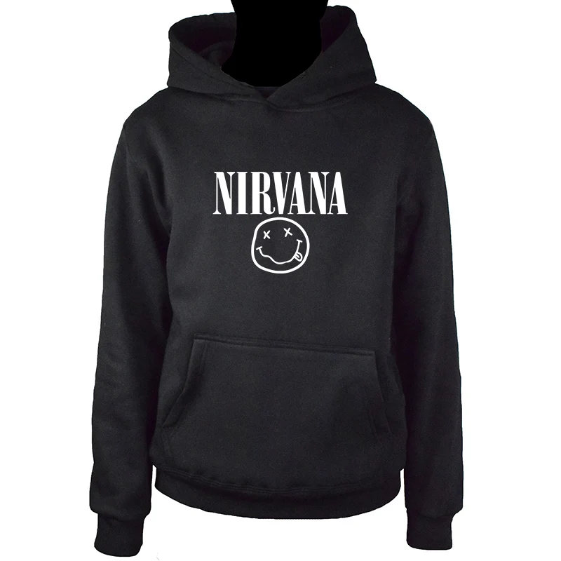 Новинка, осенняя и зимняя теплая толстовка Nirvana, Мужская/Женская модная Толстовка в стиле хип-хоп+ брюки, костюм из 2 предметов