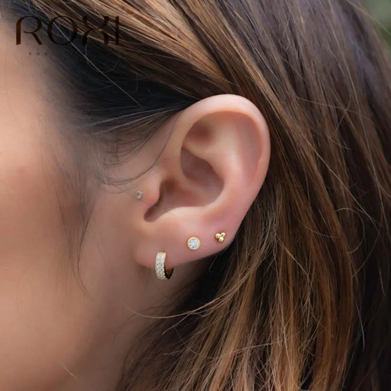 Женские серьги гвоздики из серебра 925 пробы с фианитом|Серьги-гвоздики| |