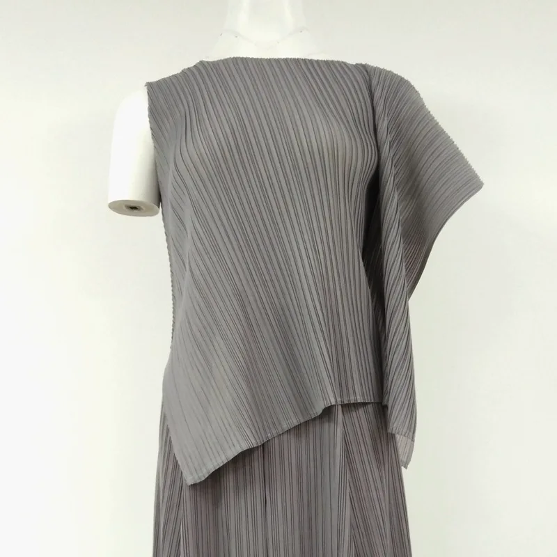 

TVVOVVIN O-neck Pleated Top Casual Women's 2021 Summer Fashion Irregular Sleeveless Loose All-match T-shirt 83KV