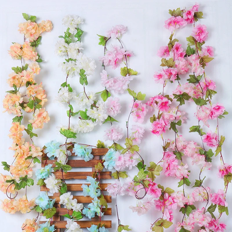 1 шт. шелковая розовая вишневая настенная подвесная гирлянда 225 см искусственный