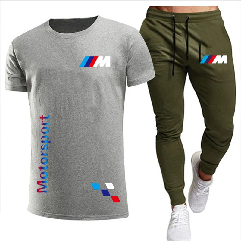 

Tracksuit man brand Sportswear Summer Alphabet Print Suit Men's Jogging Fitness Suit Men's Suit T-shirt+Pants 2-Piece Set S-3XL