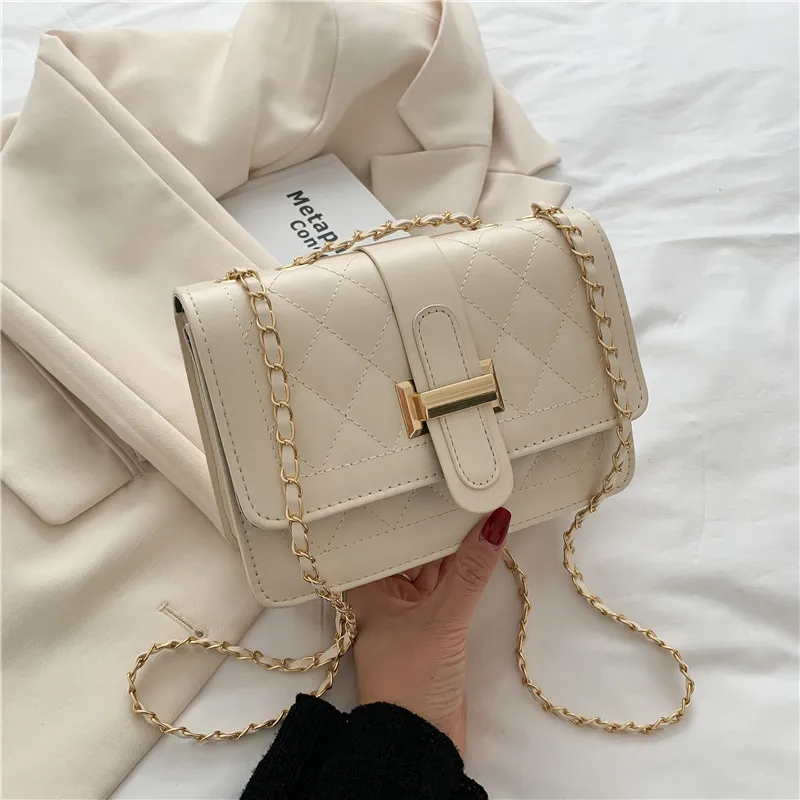 

Модная женская сумка 2021 осень/зима новая простая маленькая квадратная сумка с цепочкой сумка через плечо