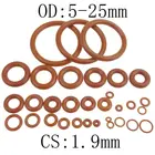 Уплотнительное кольцо из силиконовой резины толщиной 1,9 мм, наружный диаметр 5-25 мм, красное Термостойкое уплотнительное кольцо уплотнительные прокладки