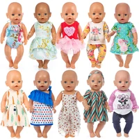 10 piecespack doll clothes fit for 43cm born baby doll clothes reborn doll accessories
