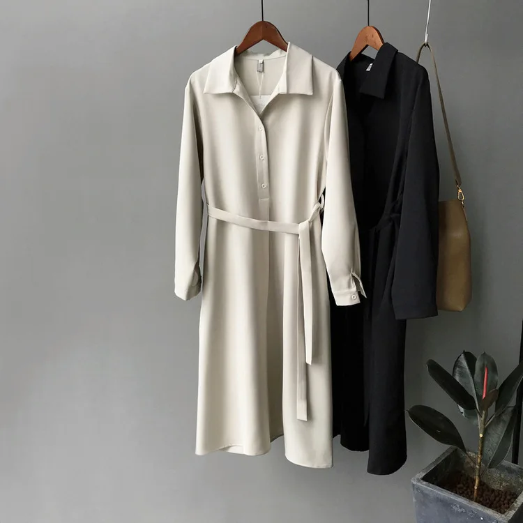 Приталенное платье женское 2019 осеннее Новое плотное шифоновое длинное