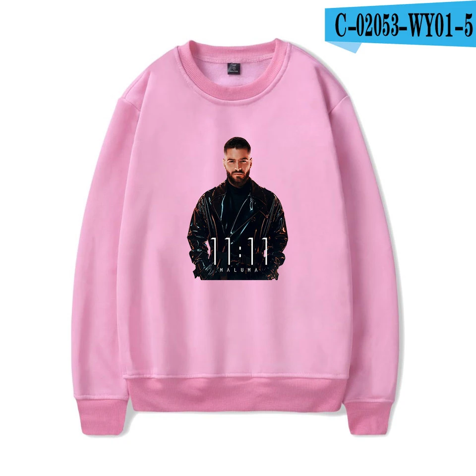 Горячая maluma монолитные толстовки для мужчин/женщин толстовки Harajuku maluma модные повседневные корейские поп осень зима - Цвет: Pink