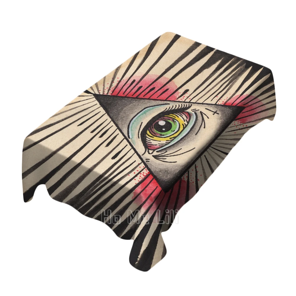 

One Eye Abstract Art Design Tablecloth For Dinner Table Decor