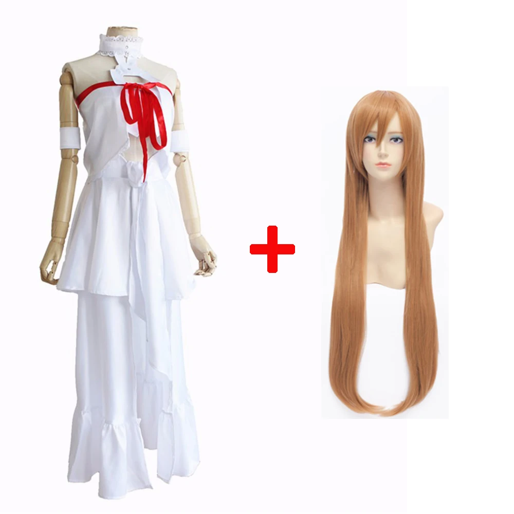 Аниме САО меч искусство онлайн Asuna Yuuki платье косплей костюмы Униформа Хэллоуин