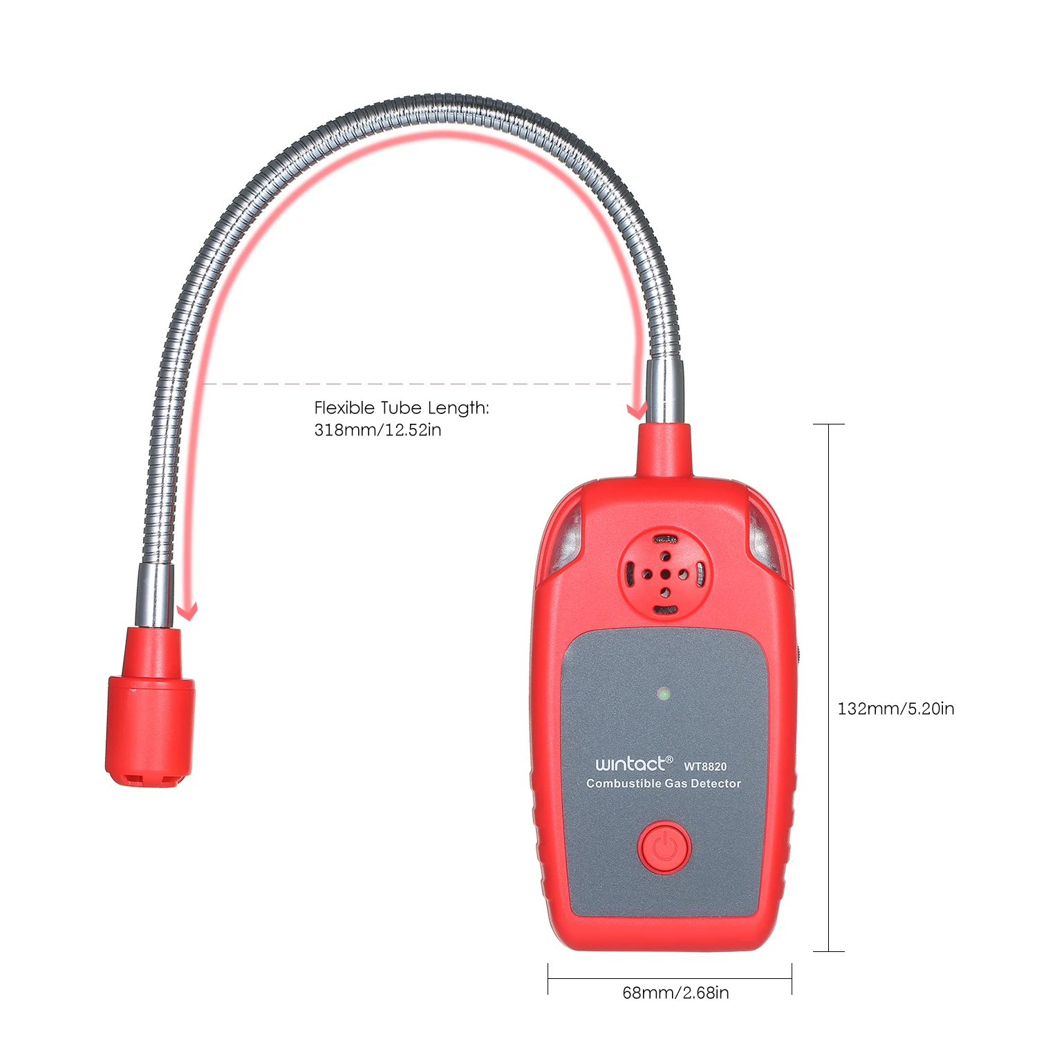 

wintact WT8820 Handheld Combustible Gas Detector Leakage Natural Gas Sensor Gas Leak Test Instrument With Alarming Bulb