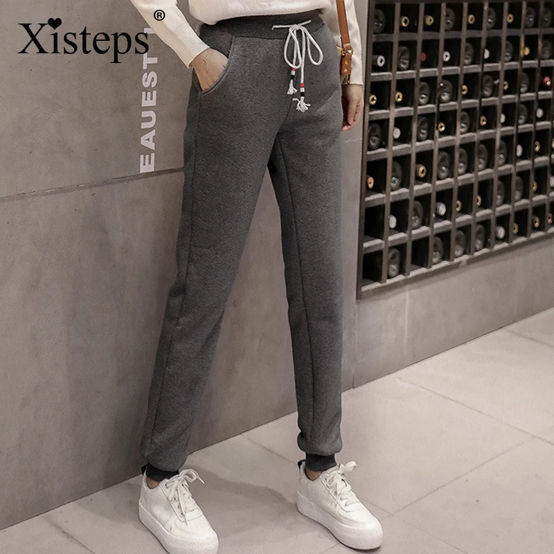 Xisteps зимние штаны из плотного бархата Женский кашемировый шарф для женщин