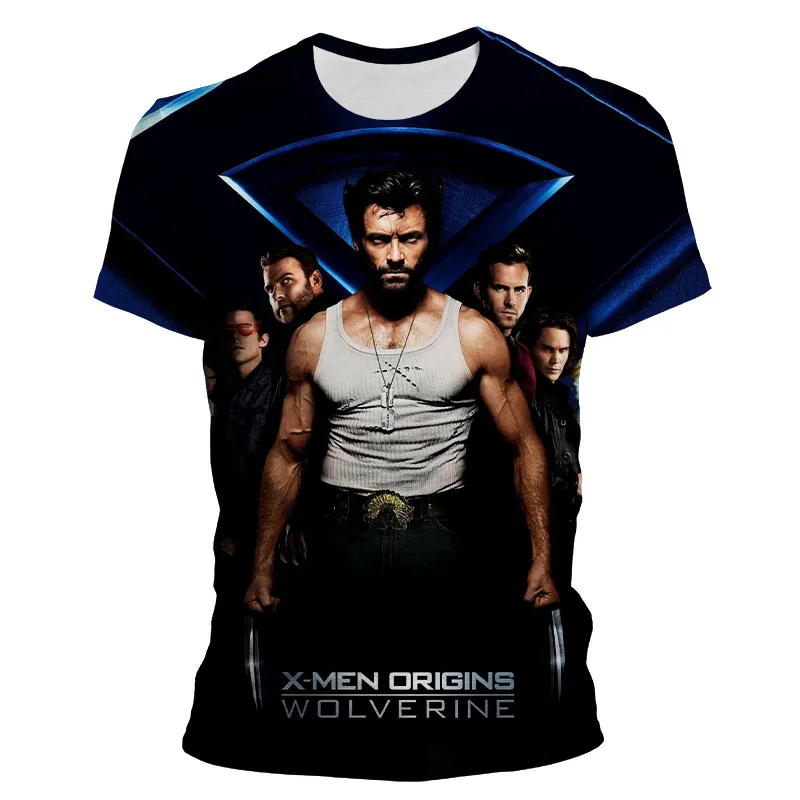 

X-Men Wolverine Logan men's casual 3D printing T-shirt kids hip-hop shirt Harajuku short-sleeved children's fashion street cool