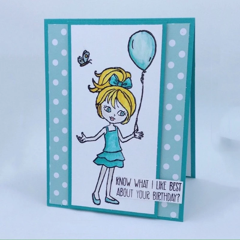 Jcarter резиновые штампы для Balloon Girl ремесло прозрачный штамп Силиконовые печати