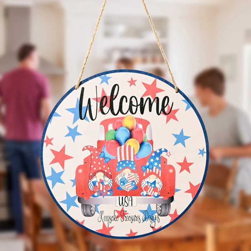 

High Quality America Independence Day Pendant Wooden Car Door High quality and comfort household products household products