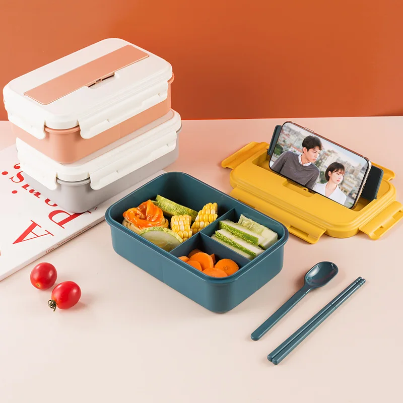 

Портативный детский Ланч-бокс для микроволновой печи с отсеками, пластиковые контейнеры для пикника Bento, контейнер для фруктов, кухонная по...