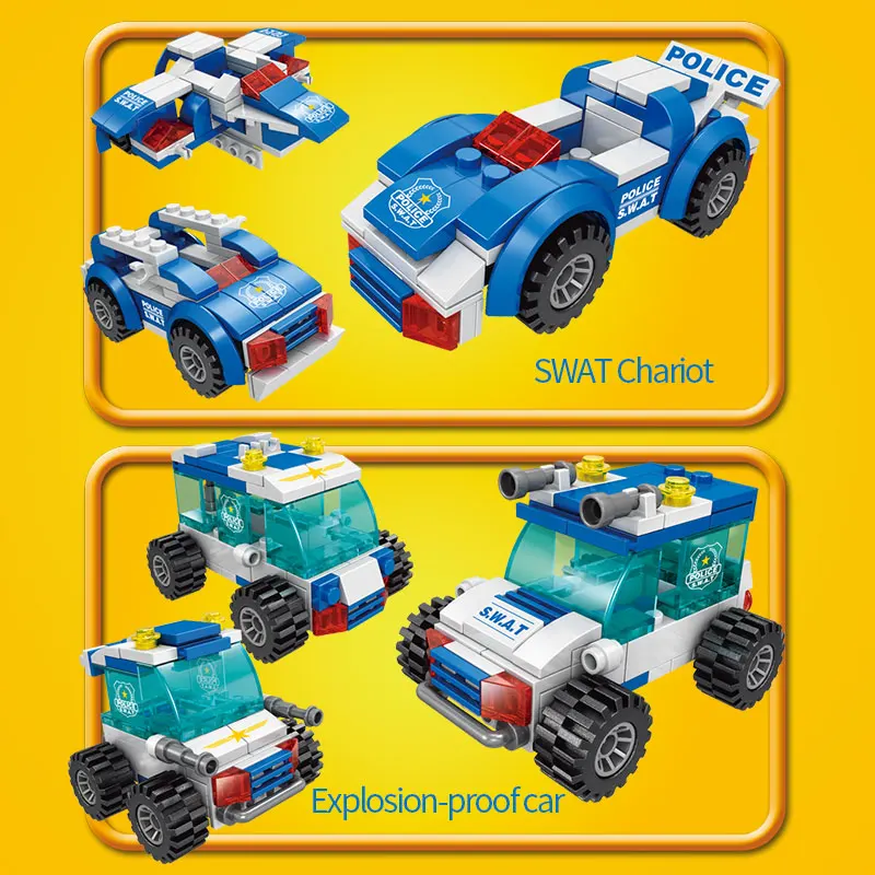 700 PCS City Police Series Building Blocks Car Mini Figures Store Blue Toys for Children Boys Train Mech Robot Toy | Игрушки и хобби