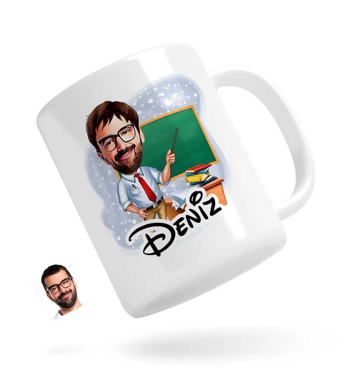 

Персонализированные Для мужчин учителя карикатура белая кружка Bardak-1