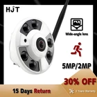 HJT рыбий глаз Wi-Fi камера 5 Мп2 Мп ИК Ночное Видение Обнаружение людей TF карта аудио вход CamHi Hisilicon купольная широкоугольная IP-камера