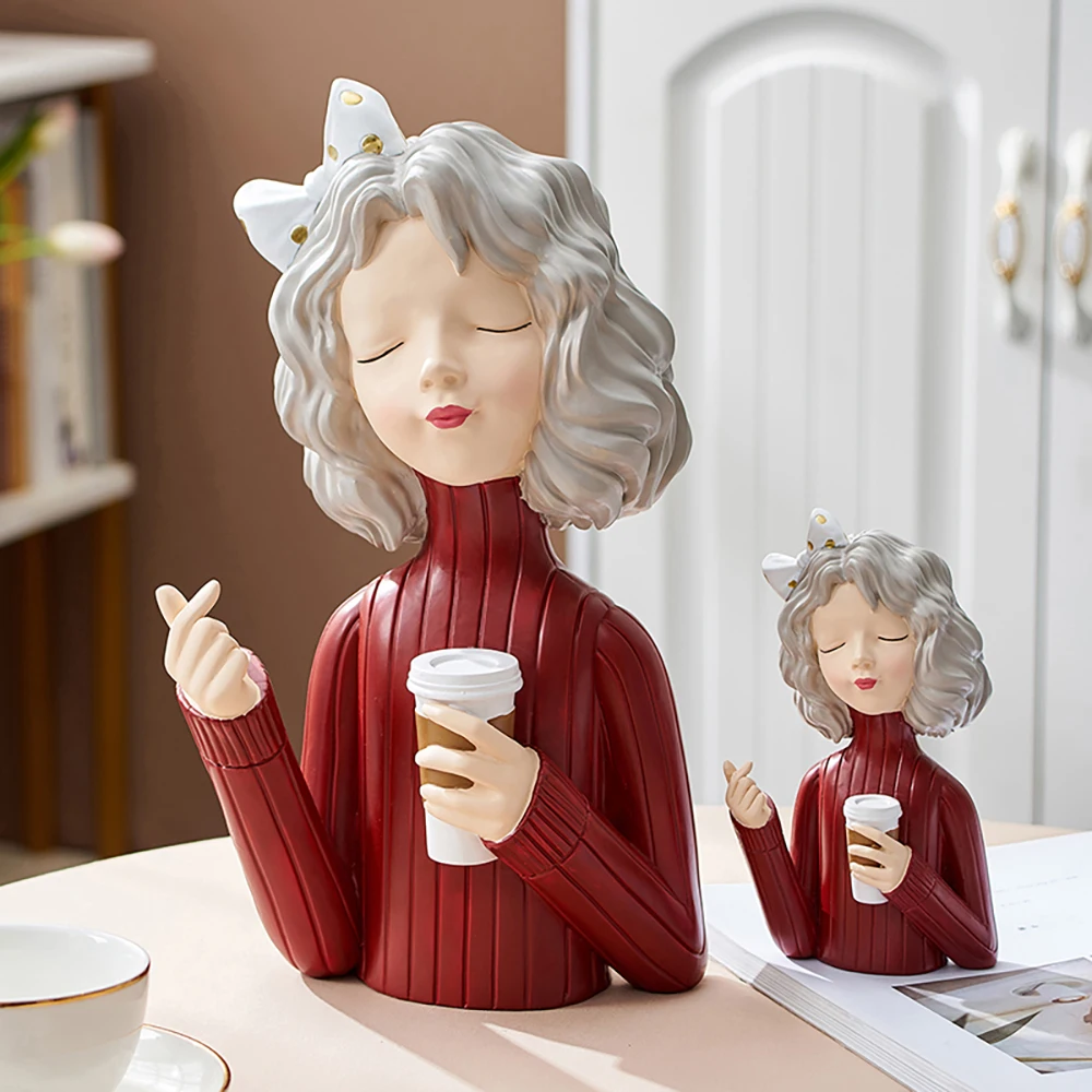 Скандинавская полимерная скульптура в виде пузырьковой девочки Современное