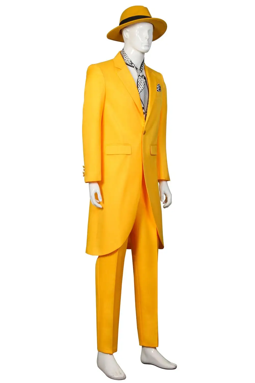 Takerlama Джим Карри костюм маска ла маскара мужской желтый пальто брюки Униформа