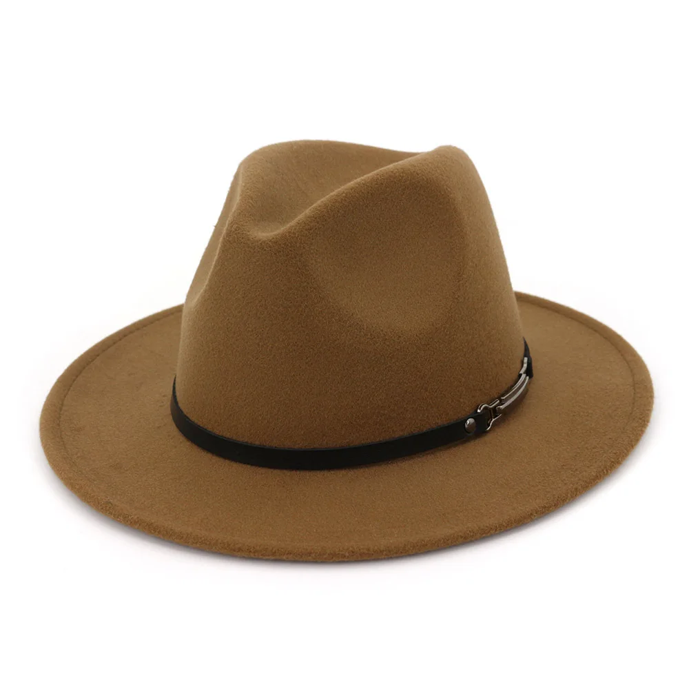 

WeMe Woolen Top Hat Vintage Flat Brim Fedora Unisex Hats