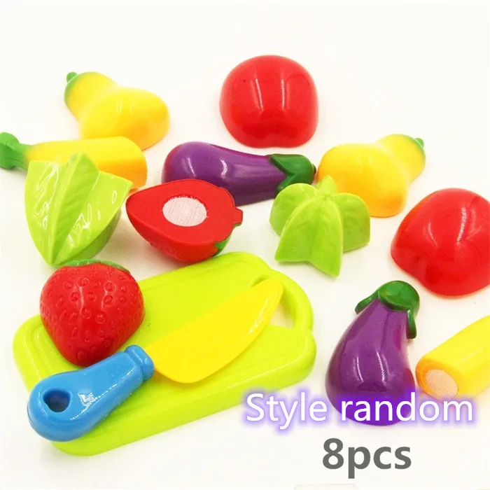 8pcs Горячая Распродажа, резка фруктов, овощей, еда, ролевые игры, игрушки для детей, Обучающие Детские Кухонные Подарки на день рождения детей - Цвет: 8pcs