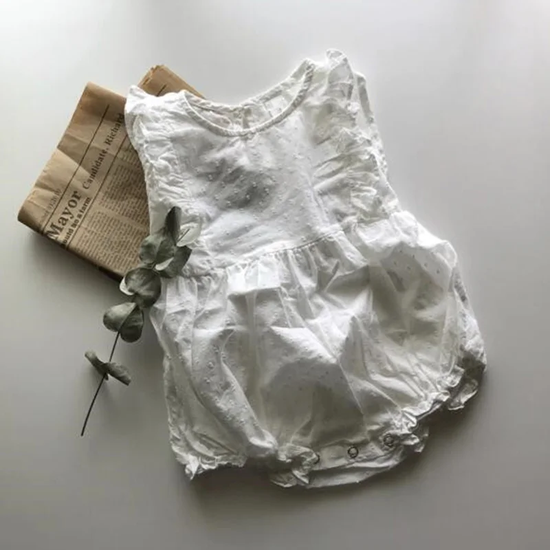 Детский хлопковый комбинезон с рукавом в виде листьев лотоса|Ромперы| |